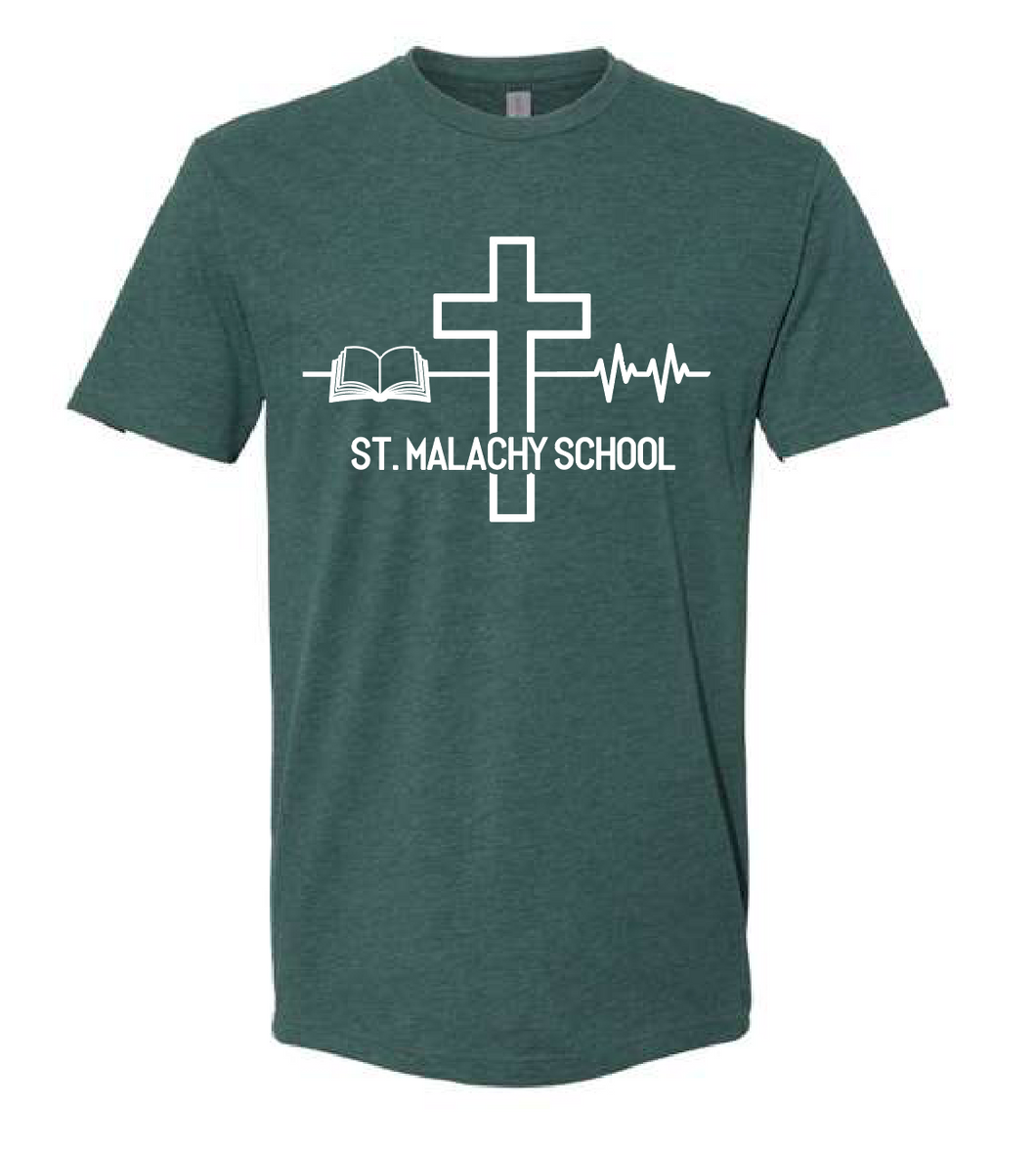St. Malachy Shirt - Heather Forest Green